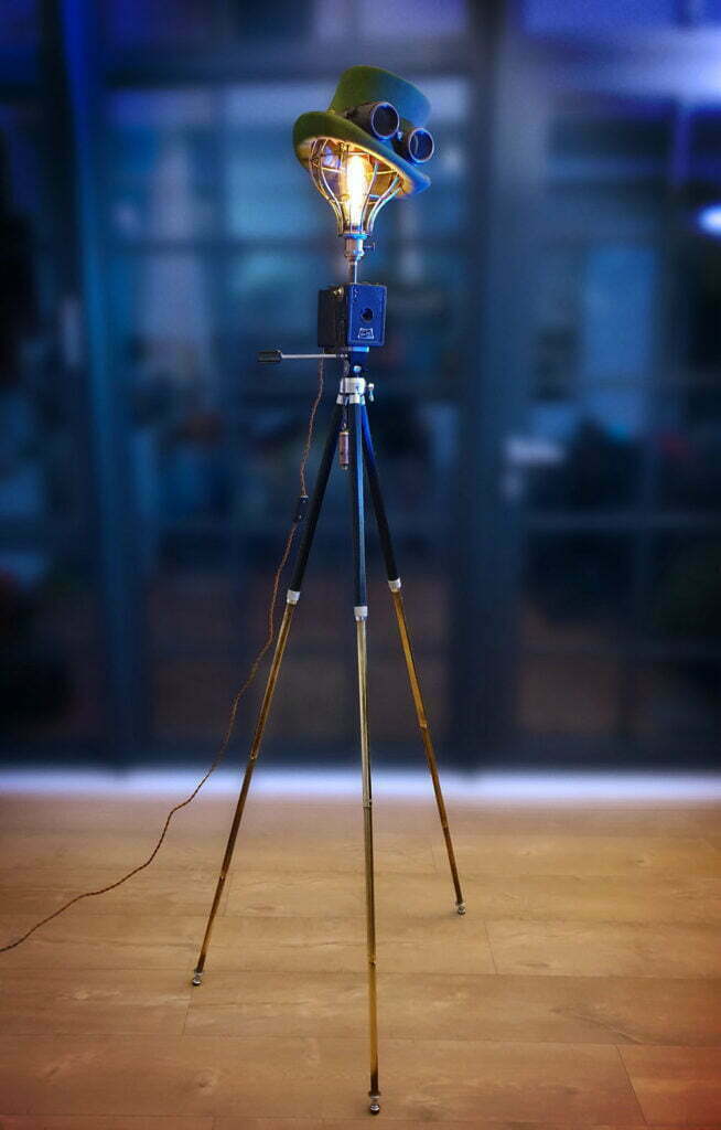Unusual tripod lamp