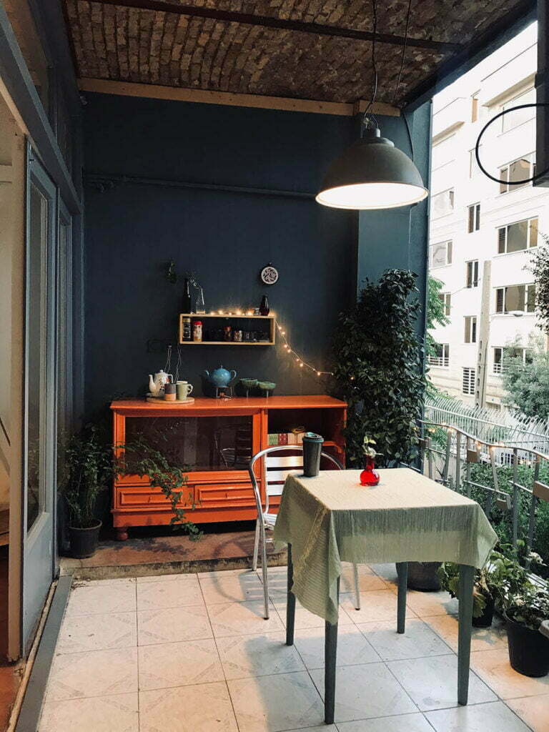 Outdoor balcony table and chair patio