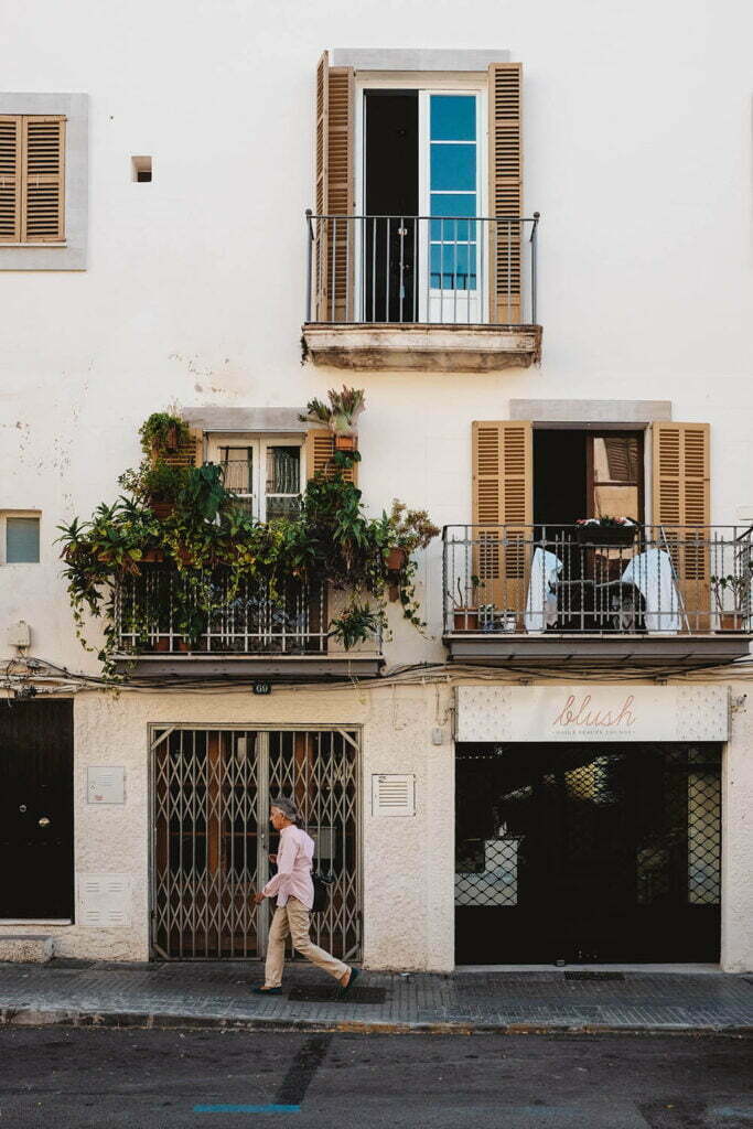Photograph of small balconies 