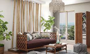 living room interior with sofa and balcony view