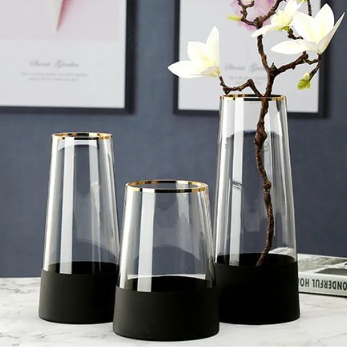 Three Geometric Glass Vase