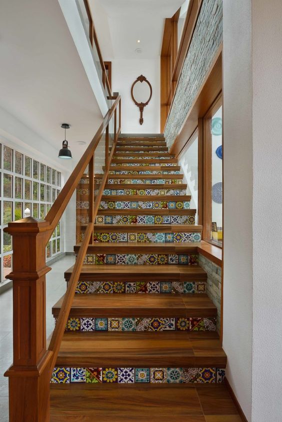 painted wooden staircase